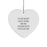 Funny Electrical Heart Ornament Gifts from Friends to Electrician, Christmas Unique Gift Ideas for Electricians, Heart Shaped Electrician Present - Image 1